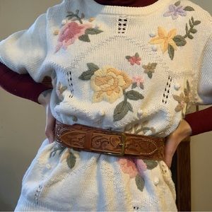 vintage floral sweater